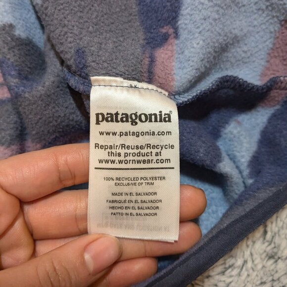 Patagonia Micro D Snap T Pullover Fleece Blue Camo Purple Medium - Picture 6 of 7